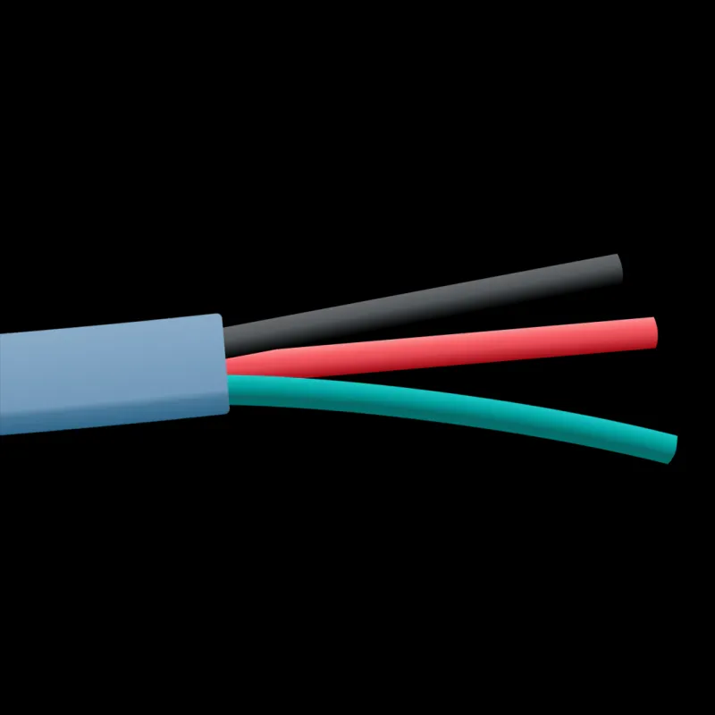 10 AWG 2 Conductor Ice Blau Flat Jacketed Bare Copper Submersible Pump Cable 250