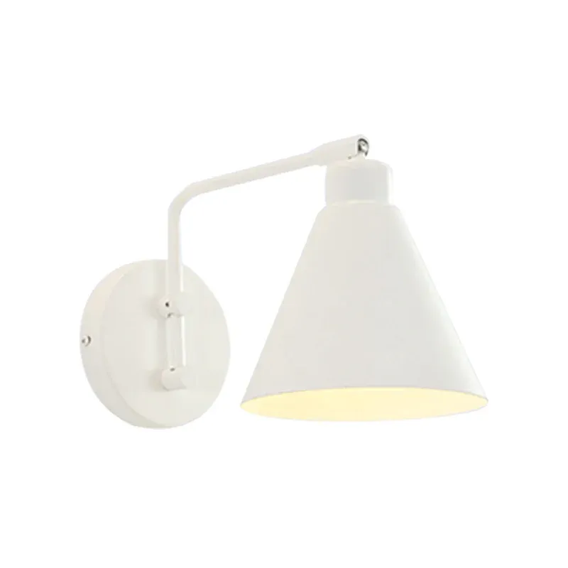 1-Kopf-Kegelleuchte, Bauernhaus-Wandhalterung aus Eisen mit weißem/schwarzem Finish, drehbar für Wohnzimmer Einfache Anb...