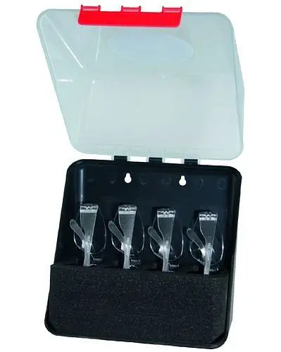 DENIOS Midibox zur Lagerung von 4 Sicherheitbrillen transparent 123603
