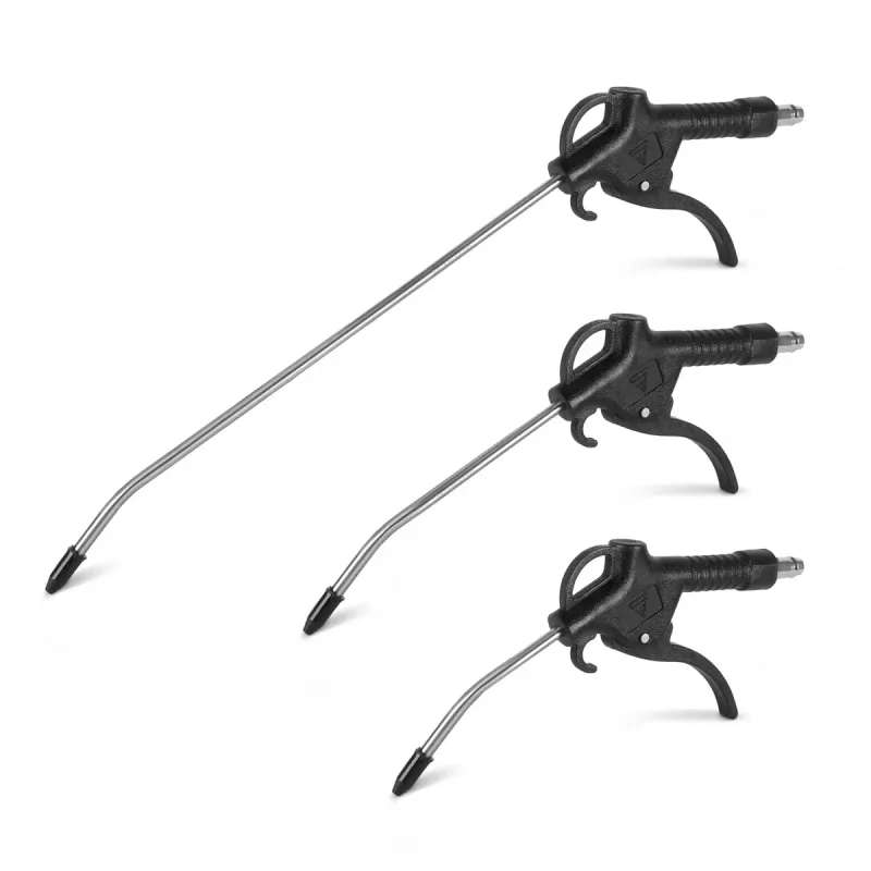 STAHLWERK 3-teiliges Druckluft-Ausblaspistolen-Set | Düsenlängen 100, 150 und 300 mm | 6 bar Arbeitsdruck | 1/4" Kupplun...