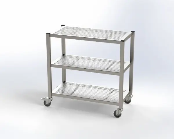 KEK Reinraum Transportwagen mit drei gelochten Böden BxTxH: 1000 x 600 x 1000 mm 5372298100