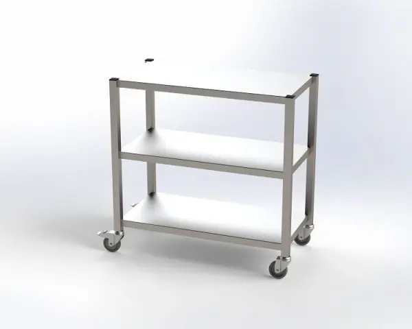 KEK Reinraum Transportwagen mit drei glatten Böden BxTxH: 1000 x 600 x 1000 mm 5372296600