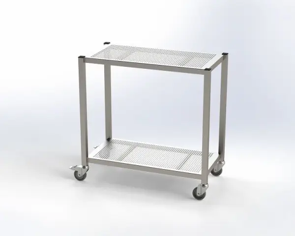 KEK Reinraum Transportwagen mit zwei gelochten Böden BxTxH: 1000 x 600 x 1000 mm 5372295100