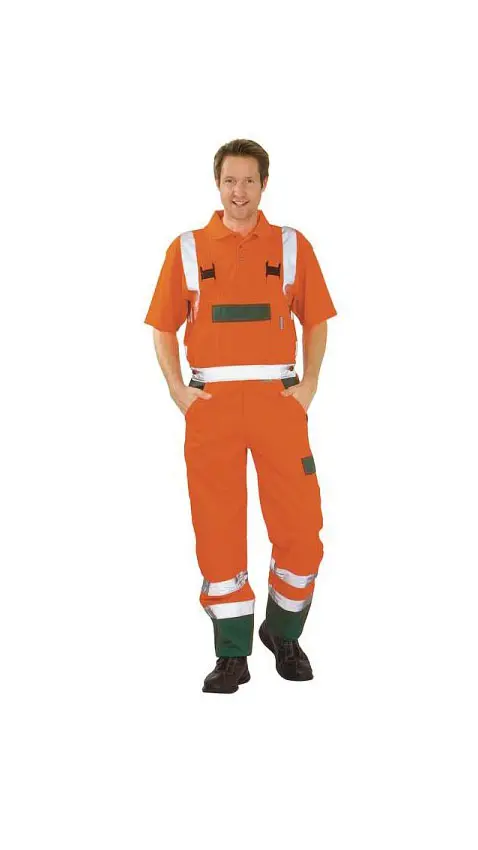 Planam Warnschutz Latzhose orange/grün Grösse 50 2028050