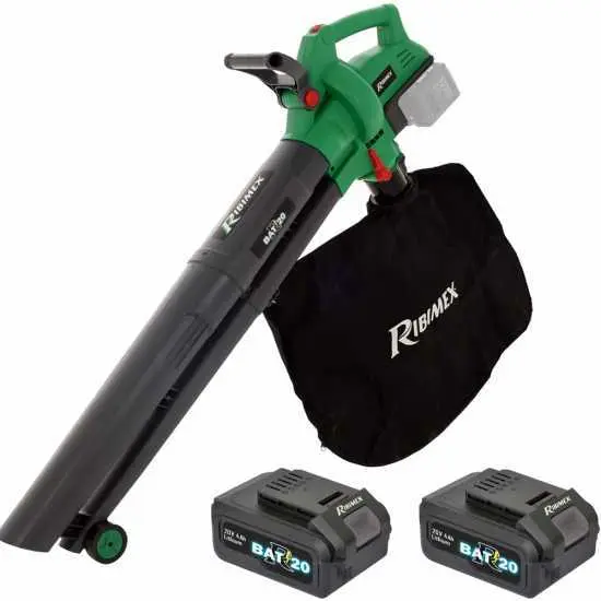 Rücken- Akku-Laubbläser/Laubsauger RIBIMEX PRBAT20-ASBSB 40V - 2x 20V 4Ah Akku