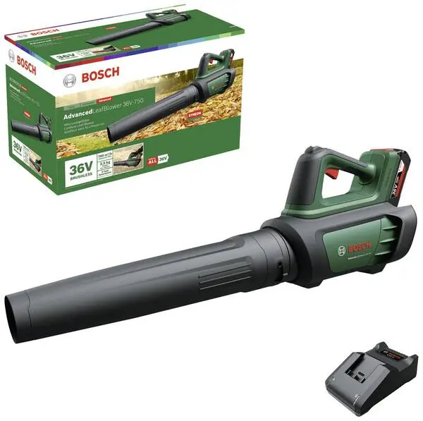 Leistungsstarker- Bosch Home and Garden AdvancedLeafBlower 36V-750 Akku 06008C6000 Laubbläser inkl. Akku, inkl. Ladegerä...