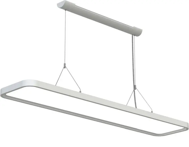 LEDAXO LED-Pendelleuchte PL-03-50-R 5.000 lm / 50W 1-10V dimmbar frischtralweiß Bildschirm-Arbeitsplatz-geeignet silber E...