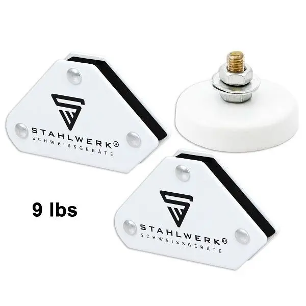 STAHLWERK Magnetwerkzeug Set 3-teilig: 2 × Schweißwinkel 9 lbs / 4 kg + Gewichtklemme 5331