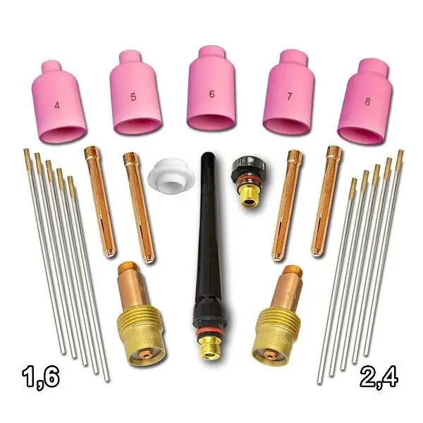 STAHLWERK WIG Verschleißteile Gaslinsen Set 24-teilig WP SR Binzel 17 18 26 5391