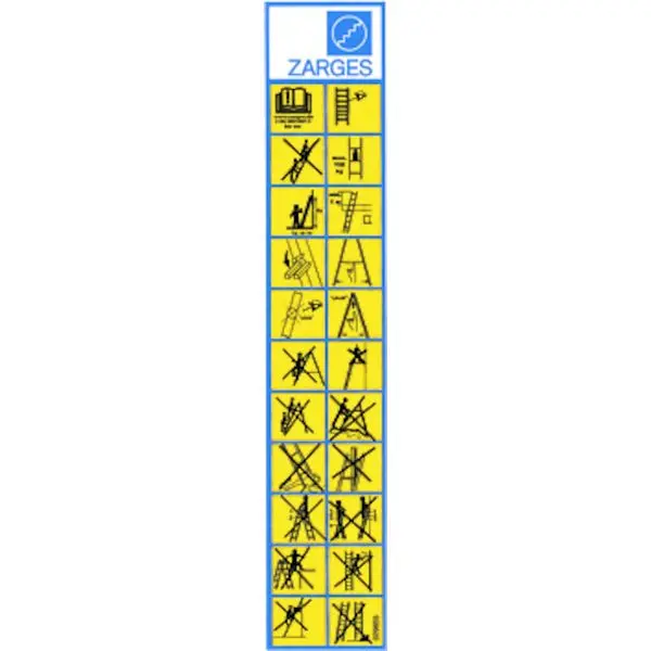 ZARGES Hinweisschild VE: 30 Stück 829855