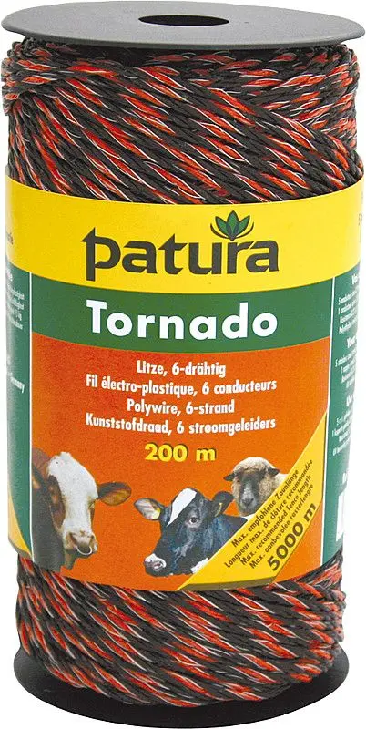 Patura Tornado Litze 200 m Rolle braun-orange 5 Niro 020 mm 1 Cu 030 mm 180511