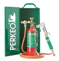 Perkeo EASY BOX Original Weichlötanlage im Set mit Transport-Stahlblechkasten nach GGVS G3/8 LH Spitzform 799/5/931/3
