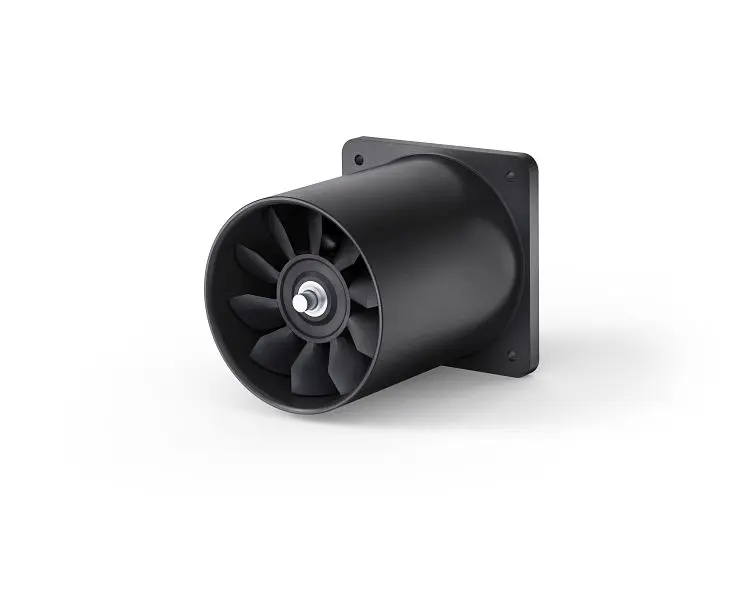 micronel Rohrventilator Druck 94 hPa Fördermenge 1080 l/min 24 VDC bürstenloser DC-Motor mit Flansch am Ausgang D483P-02...