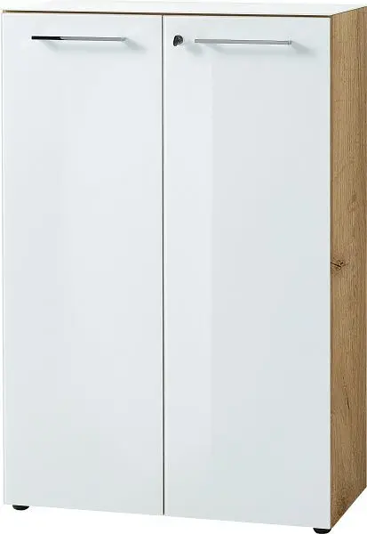 GERMANIA GW-MONTERIA Aktenschrank 4202 Weiß/Navarra-Eiche-Nachbildung Höhe 120 cm 4202-242