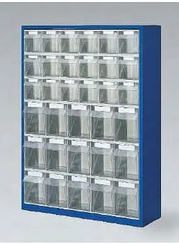 Gruber Systeme Magazinschrank mit Klarsichtmagazinen 18x Grösse B 15xC B665xT250xH910mm enzianblau KWE 08065-59