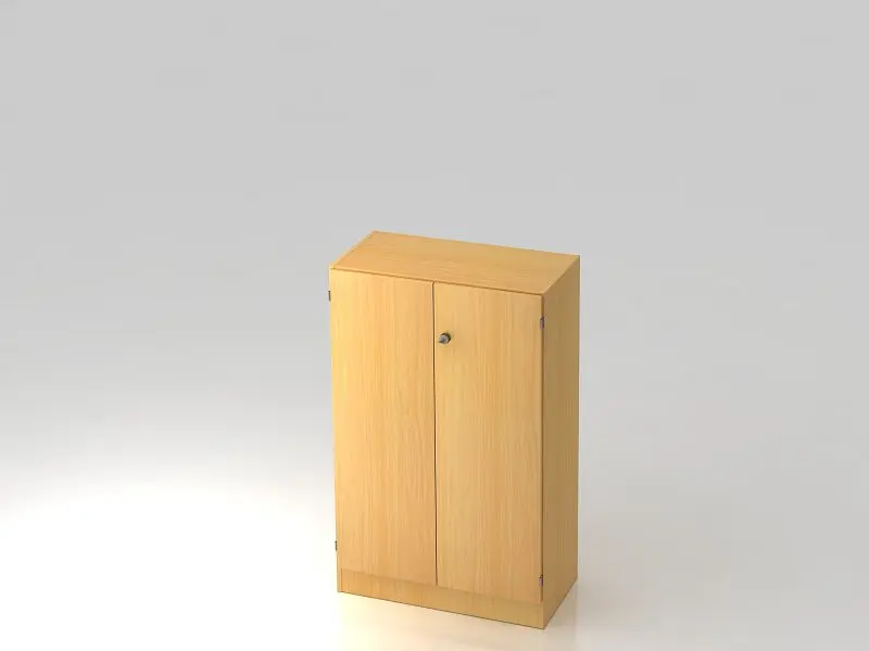 Hammerbacher Schrank 3OH mit Sockelblende Streifengriff Buche/Buche 80x42x127 cm (BxTxH) V6550/6/6/SG