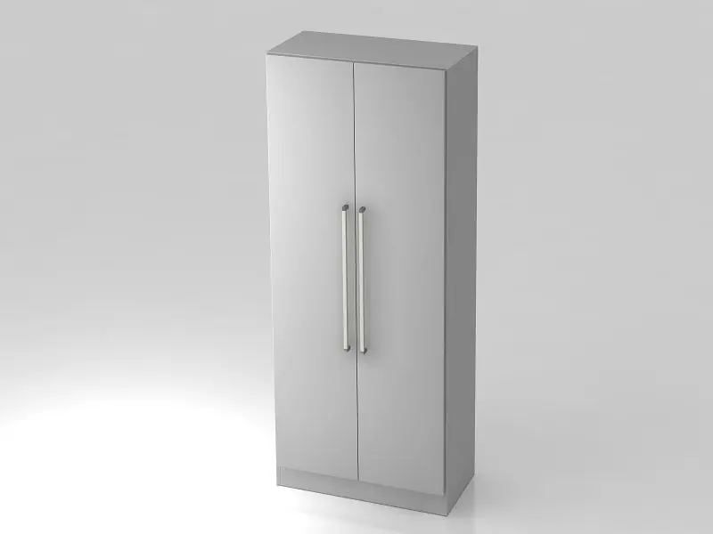 Hammerbacher Schrank 5OH mit Sockelblende Chromgriff Grau/Grau 80x42x2004 cm (BxTxH) V7100/5/5/CE