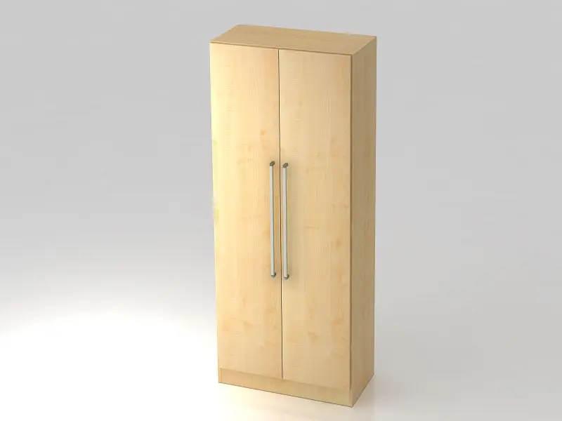 Hammerbacher Schrank 5OH mit Sockelblende Chromgriff Ahorn/Ahorn 80x42x2004 cm (BxTxH) V7100/3/3/CE