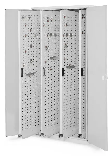 Kappes RasterPlan Vertikalschrank Modell 83 1950 x 1000 x 600 mm RAL 7035 Doppelwandtür 4 Auszüge Lochplatten 1464.01.2013