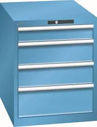 LISTA Schubladenschrank 27x36E (BxTxH) 564x725x700mm KEY Lock Lichtblau 4 Schubladen 14.350.010