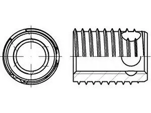 ART 88307 ENSAT-Gewindeeinsätze Stahl gehärtet M 6 galvanisch verzinkt mit Bohrung Typ 307 VE=S (100 Stück)
