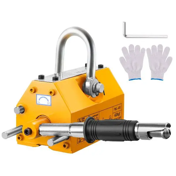 VEVOR Magnetheber 880 lbs / 400 kg Zugkapazität 25 Schutzsfaktor Neodym &amp; Stahl Hebemagnet mit Freigabe YCXPU400K...