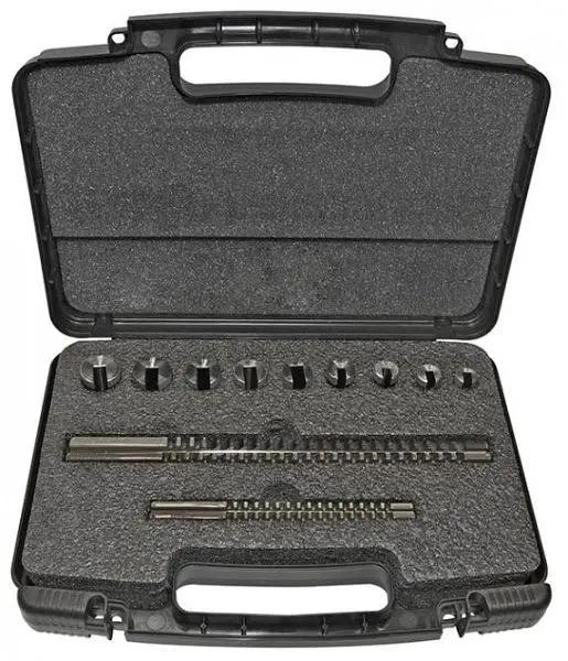Hassay Savage Keilnuträumnadeln im Kunststoffkasten inkl. 6 Räumnadeln (2/3 mm I 4/5 mm II 6/8 mm III) und 13 Führungsb...