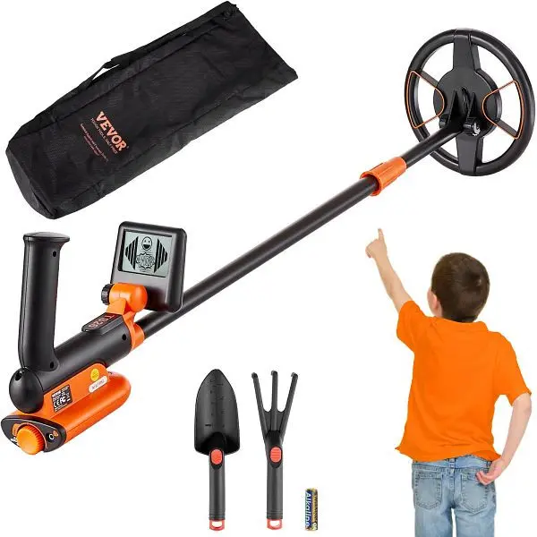 VEVOR Metalldetektor Kit für Kinder Multifunktionaler Profi-Detektor mit 2 Modi Metallsuchgerät wasserdichte 152cm Spule...