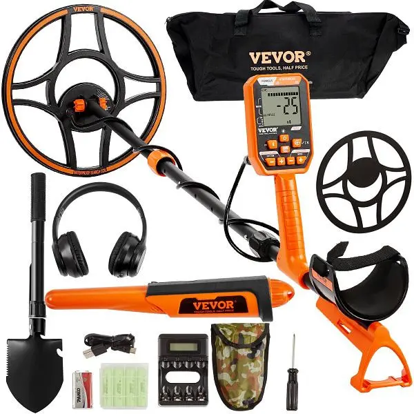 VEVOR Profi Metalldetektor 7 Modi Metallsuchgerät 30cm Suchspule IP68 Tauchtiefe bis zu 3m YJSJSTCQ126981HYDV0
