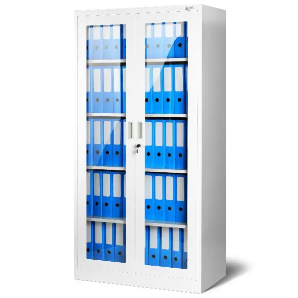 Jan Nowak Modell AMELIA (C012) Aktenschrank Büroschrank Vitrinenschrank Weiß 606
