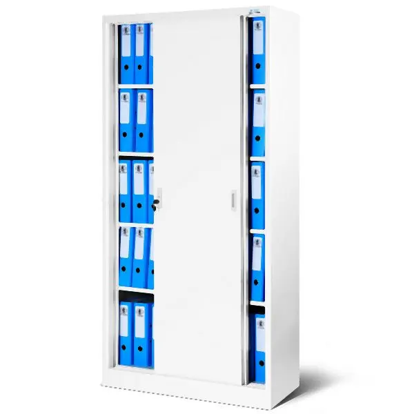 Jan Nowak Modell KUBA (SD001) Aktenschrank Schiebetürenschrank Metallschrank 900x1850x400 mm Weiß 773