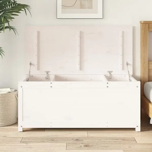 vidaXL Truhe Weiß 110x50x455 cm Massivholz Kiefer 823540