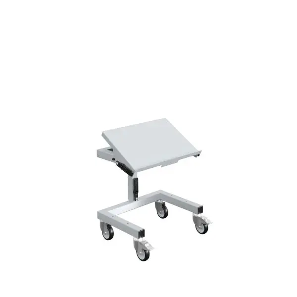 SOFAME Mobiler Materialständer SRI2 für Euronorm-Behälter B610 x T 410 x H 650-910 mm Lichtgrau RAL 7035 W020020005GC