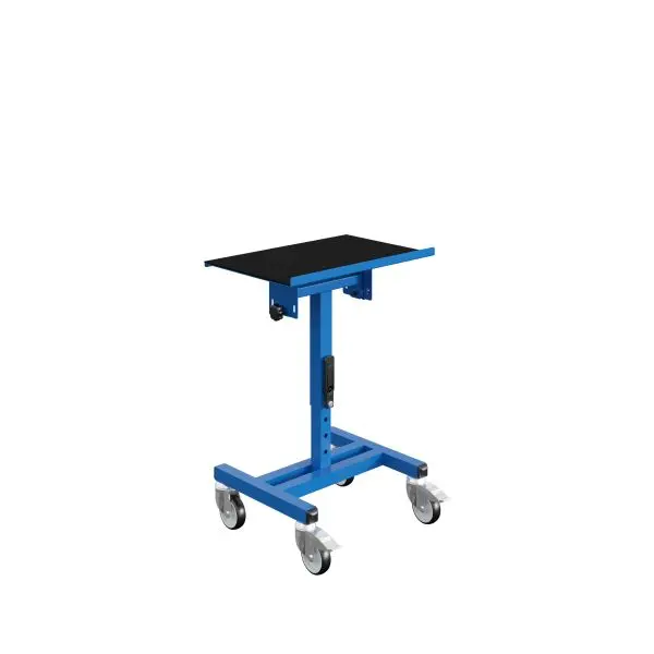 SOFAME SRI Mobiler Materialständer für Euronorm-Behälter höhenverstellbar B610 x T 410 x H 630-860 mm Himmelblau RAL 5...