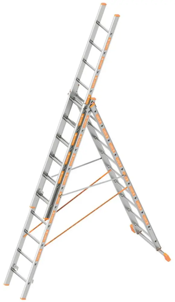 Layher Allzweckleiter 3-teilig TOPIC 1040 3x10 Sprossen 1040010