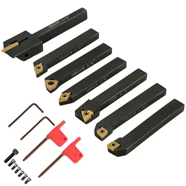 VEVOR Drehmeißel-Set mit Wendeplatten 1/4 Zoll 7-teilig Drehmeißel Wendeplatten CCCDSFZYCFHQJT001V0