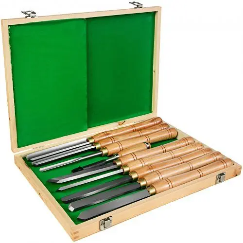 VEVOR Hochgeschwindigkeitsstahl mit Koffer kostenloser Meißel Stechbeitel Set 8 Stück Holz Schnitzwekzeug Meißelset MGC...