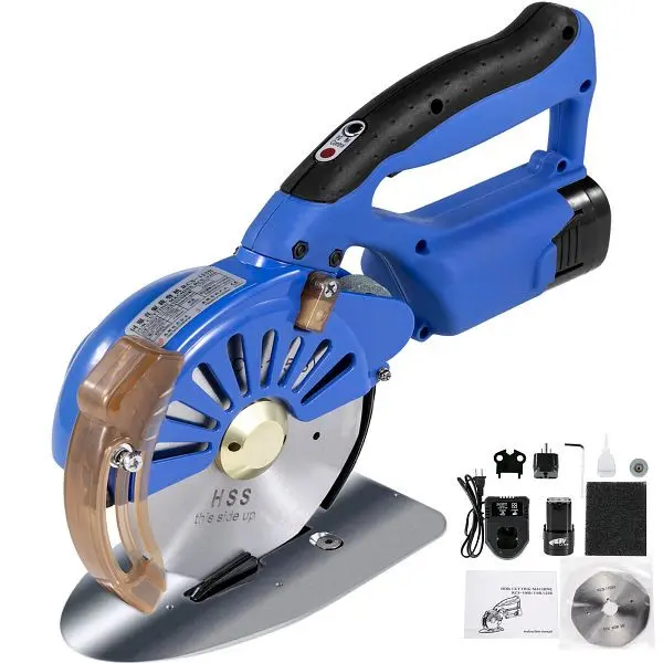 VEVOR Elektrischer Tuchschneider 125 mm Rotary Klingenstoff Schneidemaschine Rotary Cutter Kabellos für Baumwolle Wolle L...