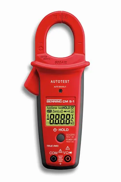 Benning CM 5-1TRUE RMS-Digital-Stromzangen-Multimeter mit AUTOTEST-Funktionalität 044066