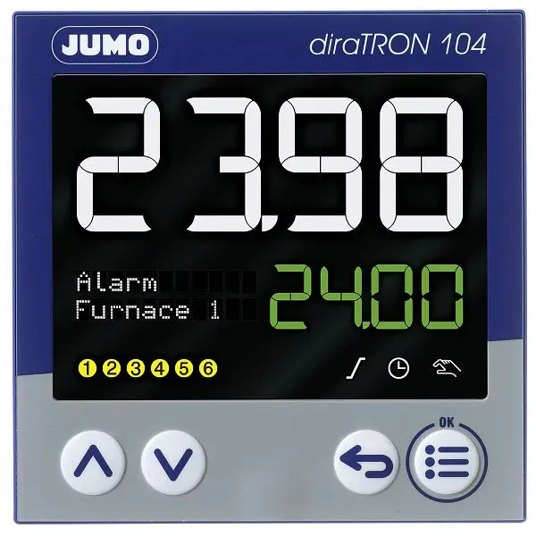 JUMO Kompaktregler zum Schantiktafeleinbau (96x96 mm) AC 110 bis 240 V Ausführung des elektrischen Anschlusses: Federzuga...