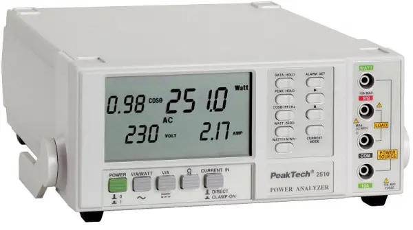 PeakTech 1-Phasen Effizienzsanalysator mit RS-232 P 2510