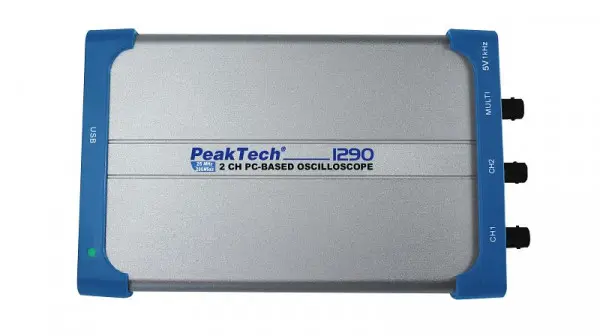 PeakTech 25 MHz / 2 CH 100 MS/s PC Oszilloskop mit isolierter USB Schnittstelle P 1290