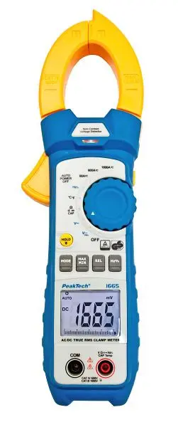 PeakTech Stromzangenamperemeter 6.000 Counts 1000 AC/DC mit TrueRMS &amp; Digitalmultimeter P 1665