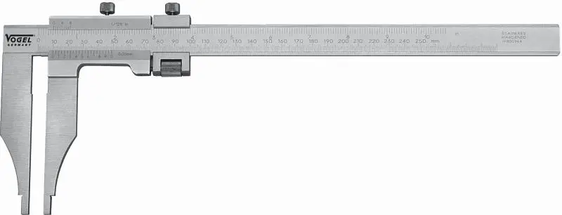 Vogel Germany Werkstatt-Messschieber DIN 862 300 mm / 12 inch mit Feineinstellung ohne Messspitzen 100 mm 200533