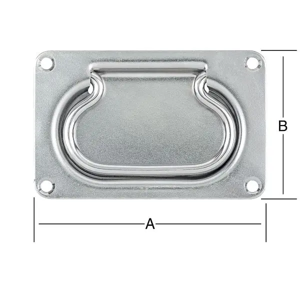 Vormann Einlass-Kistengriff 100 x 80 mm verzinkt VE: 10 Stück 000190002Z
