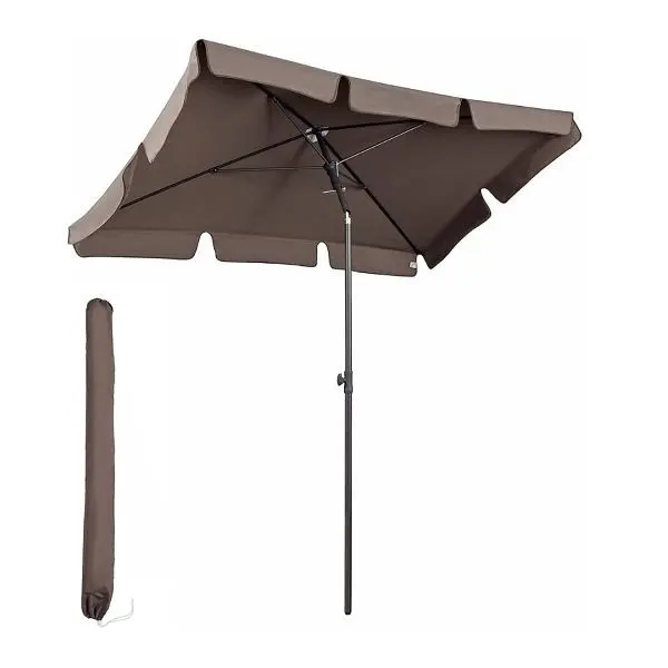Sekey® 200 × 125 cm Balkon Sonnenschirm Rechteckig mit Sicherheithülle Farbe: cappuccino 39921397