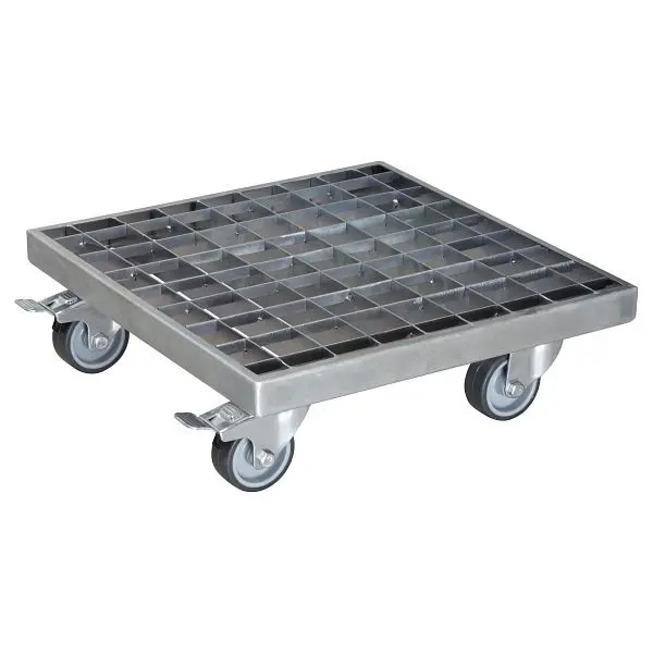 WAGNER Multi Roller GH 7015 290x290mm Gitterrost verzinkt 4 Apparaterollen Raddurchmesser 50mm soft 2x Feststellbremse Tra...