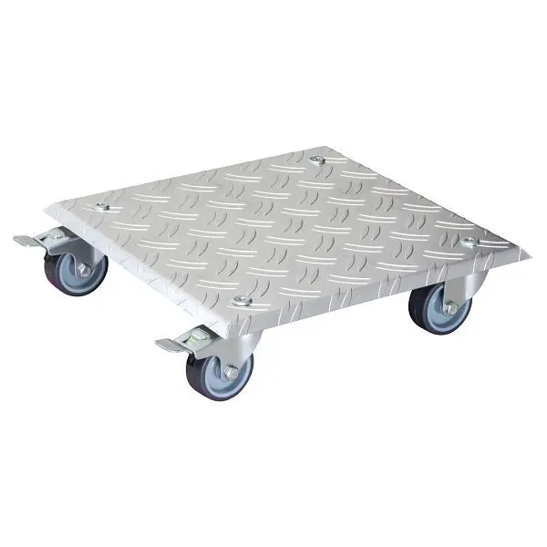WAGNER Multi Roller ALASKA 280x280mm Riffelblech 4 Apparaterollen Raddurchmesser 50mm soft 2x Feststellbremse Tragkraft 15...