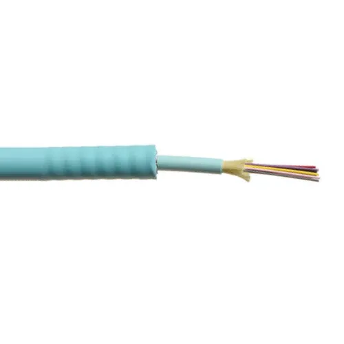 Indoor/Outdoor Distribution Series Ultra Fox 12 Fiber VINYL Multimode 900µm Tight Buffer Aqua Riser Cable DZ012DALT9QR