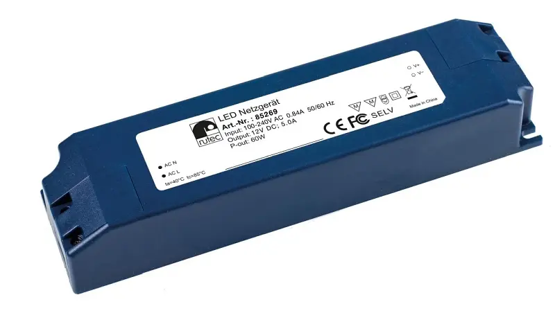 rutec Projekt LED - Netzgerät 12V 60W IP20 Klemmenanschluss LED - Netzgerät 12V PHE269
